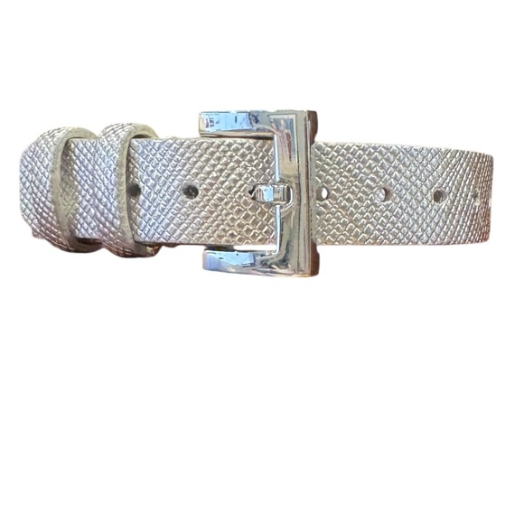 TORY BURCH SILVER CASE & SILVER LEATHER STRAP FITBIT BRACELET - Picture 4 of 14